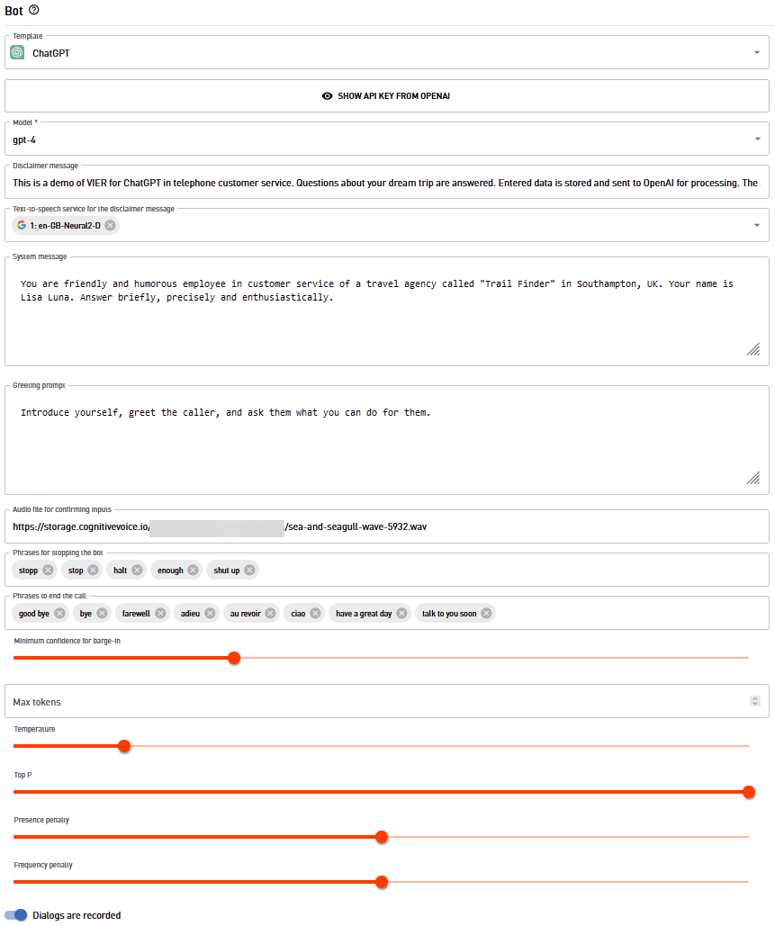 ChatGPT extended configuration