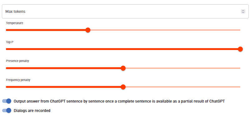 ChatGPT configuration in CVG UI, part 3