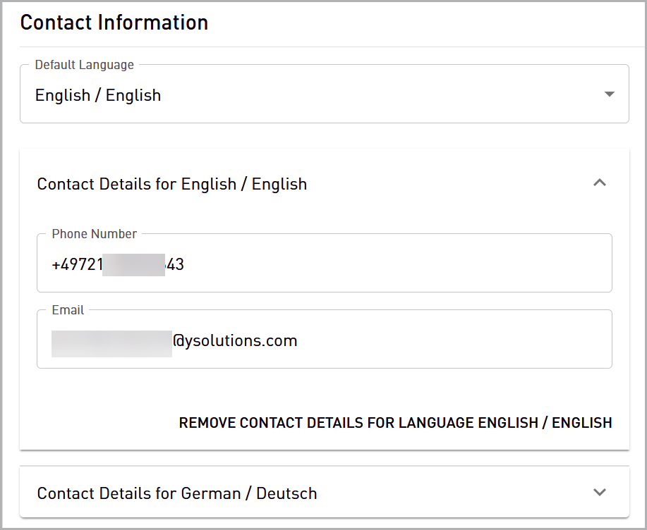 Setting contact information