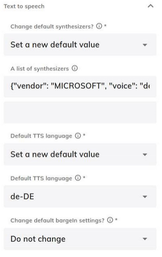 Set Synthesizer (TTS) Defaults